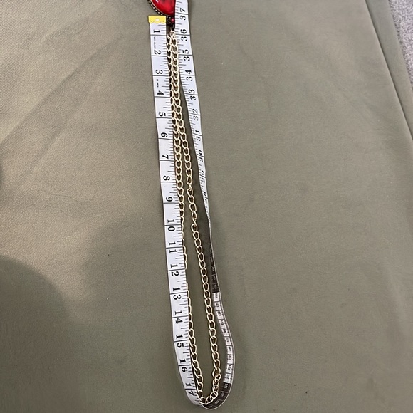 💕 Gorgeous Red color NECKLACE w chain - Picture 14 of 16